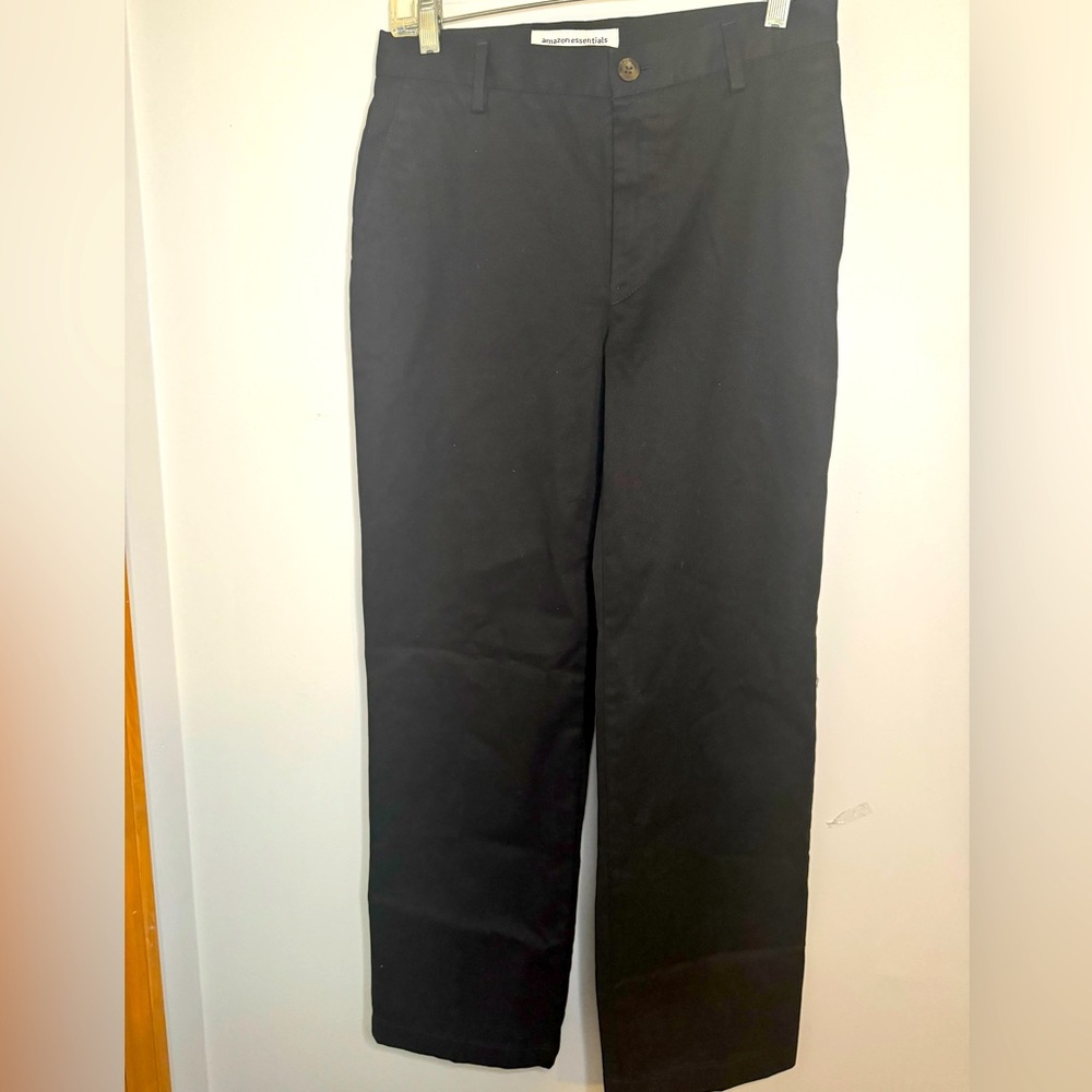Amazon Essentials Black Slack Uniform Pants 28W x 28W NWOT